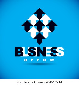 Vector rising arrow. Corporate development logo. Company growth concept.