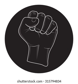 Black Silhouette Male Rising Fist On Stock Vector (Royalty Free) 456836668