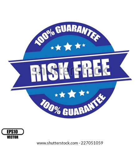 Vector : Risk Free 100% Satisfaction Promotional Sale Blue Tag, Sticker or Badge, High product Quality Guaranteed.