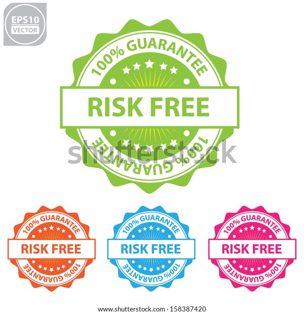 Vector Risk Free Colorful Sticker Stock Vector (Royalty Free) 158387420