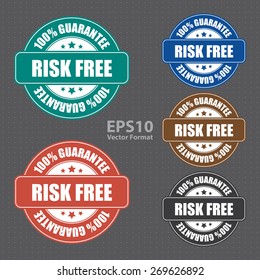 vector : risk free sticker, tag, sign, icon, label