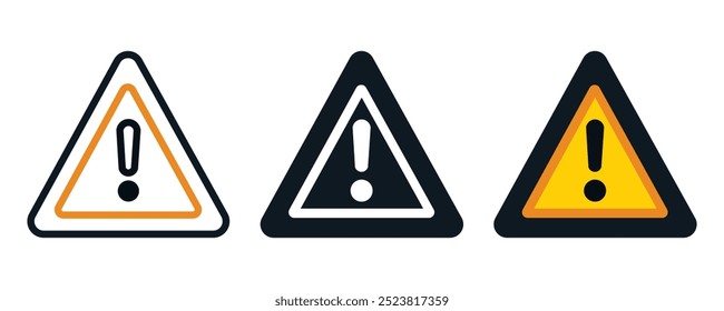 Vector de un símbolo de riesgo con un triángulo amarillo en blanco y negro 