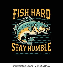 	
Vector river fishing t shirt new letter trendy fish t shirt design