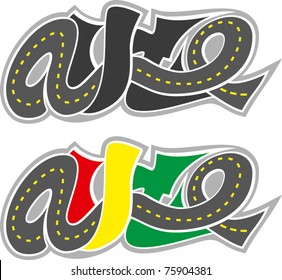 vector road auto symbol isolated