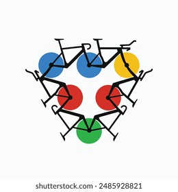 Vector Bicicletas de carretera ilustración. Logotipo de la bicicleta, signo, símbolo, volante, concepto de diseño de cartel.