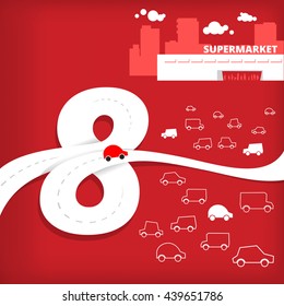 vector road and cars