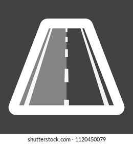 Vector road colored sticker icon. Layers grouped for easy editing illustration.  For your design.