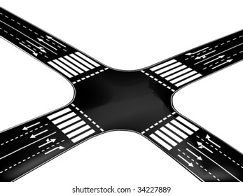 Vector road - crossroad