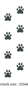 Vector road with dog or wolf footprints.
