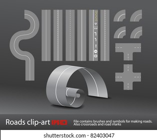 Vector road elements clipart