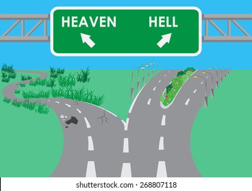 Vector road to hell is paved wide and easy