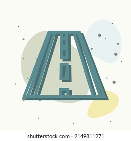Icono de la ruta del vector en fondo multicolor. Capas agrupadas para una ilustración de edición sencilla. Por tu diseño.