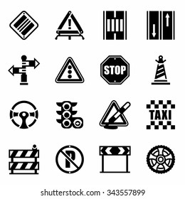 Vector Road icon set on white background