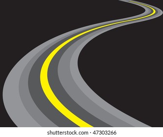 vector road illustration. isolated on black background