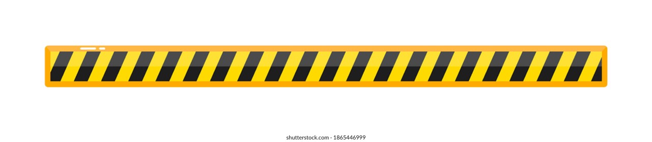 Vector road line barrier caution with hazard stripe on white