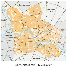 vector road map of Berlin Mitte district, Germany