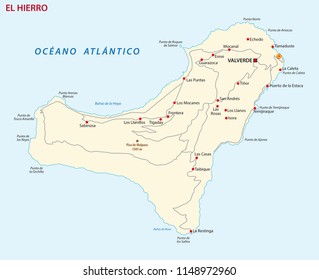 Vector road map of Canary Island El Hierro