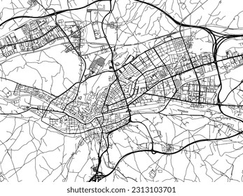 Vector road map of the city of Burgos in Spain isolated on a white background.