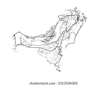 Vector road map of the city of El Hierro in Spain isolated on a white background.