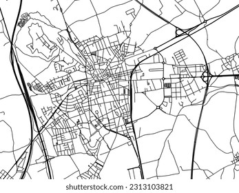 Hoja de ruta vectorial de la ciudad de Figueres en España aislada en un fondo blanco.