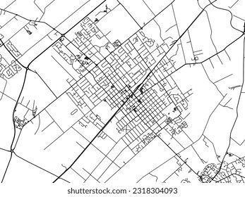 Vector road map of the city of Hastings in New Zealand isolated on a white background.