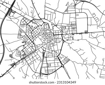 Vector road map of the city of Huesca in Spain isolated on a white background.