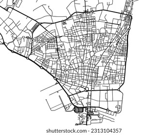 Vector road map of the city of La Linea de la Concepcion in Spain isolated on a white background.