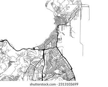 Stadtplan der Stadt Las Palmas de Gran Canaria in Spanien einzeln auf weißem Hintergrund.