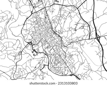 Vector road map of the city of Lugo in Spain isolated on a white background.