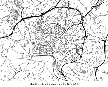 Vector road map of the city of Manresa in Spain isolated on a white background.