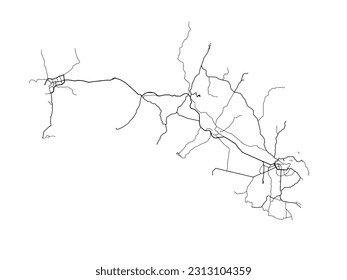 Vector road map of the city of Menorca in Spain isolated on a white background.