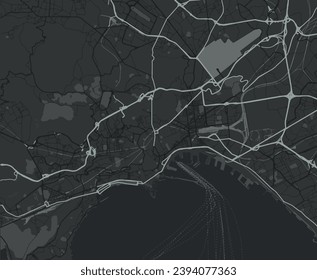 vector road map of the city of Napoli Centro in Italy.