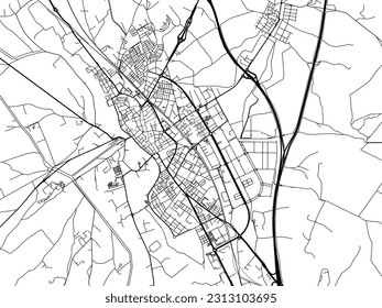 Vector road map of the city of Palencia in Spain isolated on a white background.