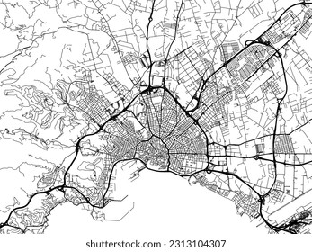 Stadtplan der Stadt Palma de Mallorca in Spanien einzeln auf weißem Hintergrund.