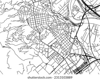 Vector road map of the city of Sant Boi de Llobregat in Spain isolated on a white background.