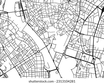 Vector road map of the city of Seville Centro in Spain isolated on a white background.