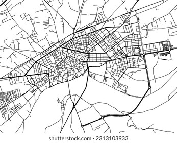 Hoja de ruta vectorial de la ciudad de Talavera de la Reina en España aislada en un fondo blanco.