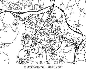 Vector road map of the city of Torrelavega in Spain isolated on a white background.