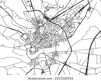 Hoja de ruta vectorial de la ciudad de Zamora en España aislada en un fondo blanco.