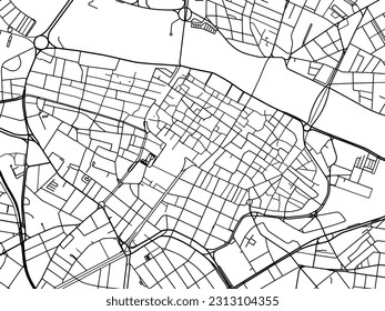Vector road map of the city of Zaragoza Centro in Spain isolated on a white background.