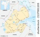 vector road map of east african republic of Djibouti 