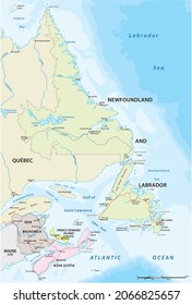 Vector road map of the four canada atlantic provinces