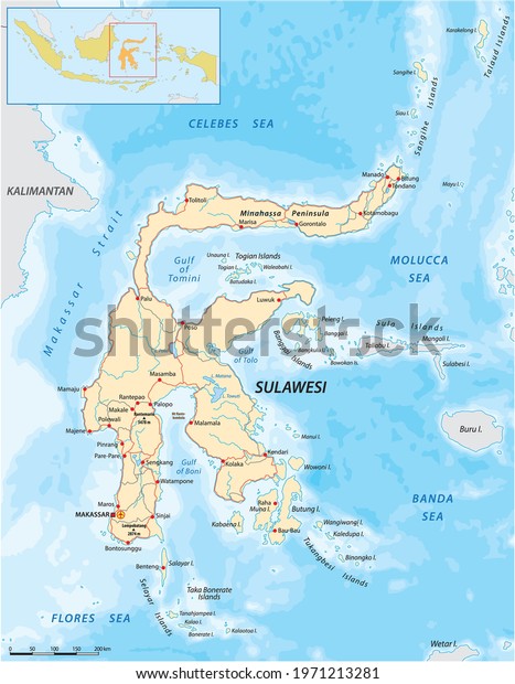 Vector Road Map Greater Sunda Island Stock Vector (Royalty Free ...