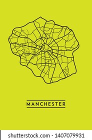 A vector road map of Manchester, England