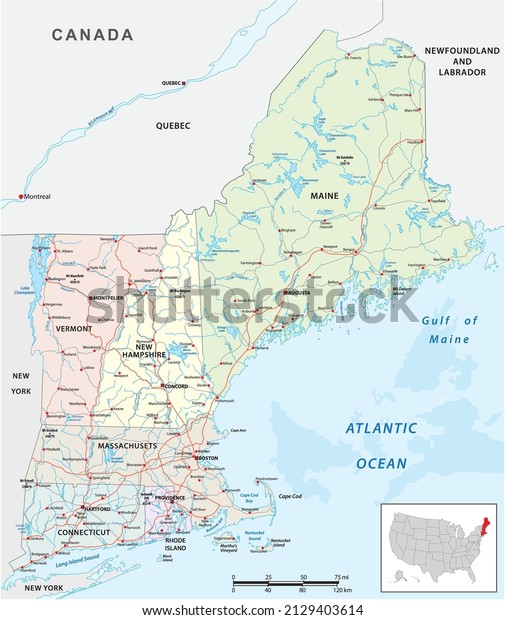 330 New England Map Outline Stock Vectors, Images & Vector Art ...