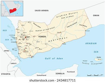 Vector road map of Yemen