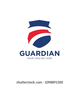 Vector road and shield logo concept