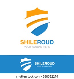 Vector road and shield logo concept