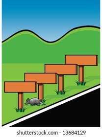 vector road side signs