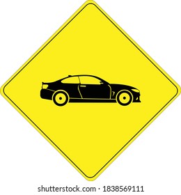 señal de ruta vectorial para el coche